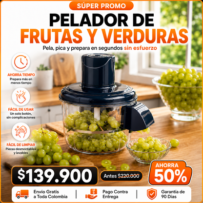 Pelador Eléctrico de Frutas y Verduras – Pela en Segundos Sin Cansar la Mano